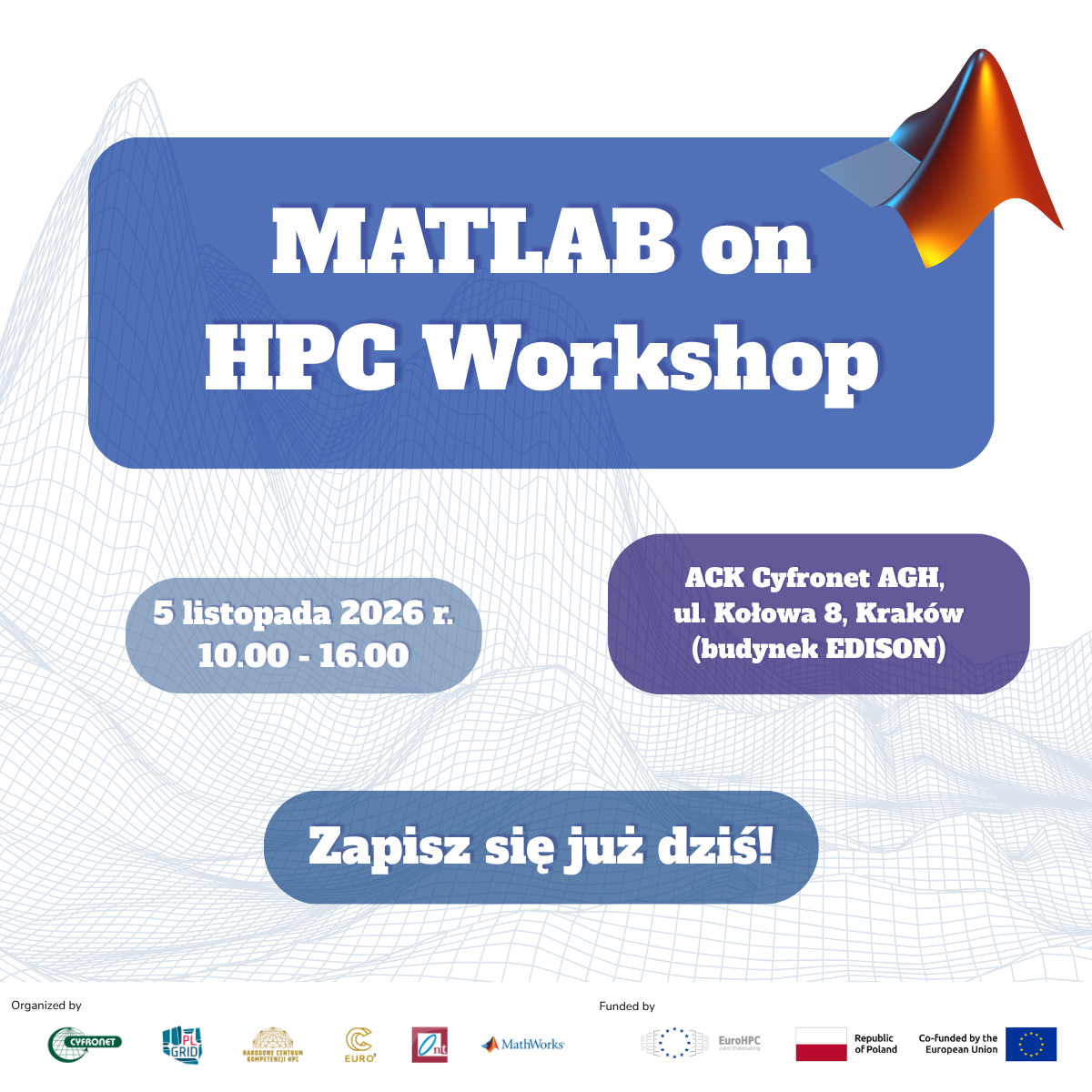 Baner warsztatu MATLAB on HPC
